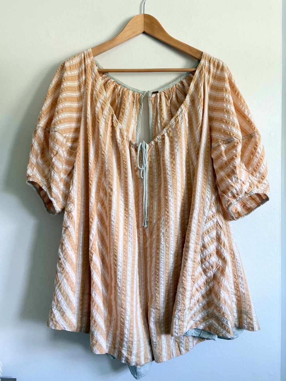 Free People Bop Around Romper in Orange Stripe - Picture 3 of 6